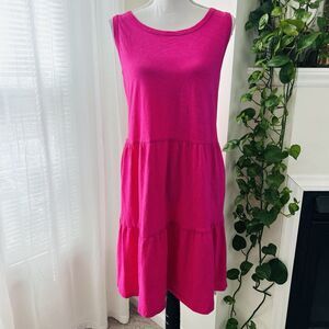 Sleeveless Pink Tiered Dress